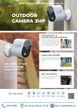 Camera ngoài trời mHome+ HS-MBG12 3MP - Chính hãng MobiFone Global