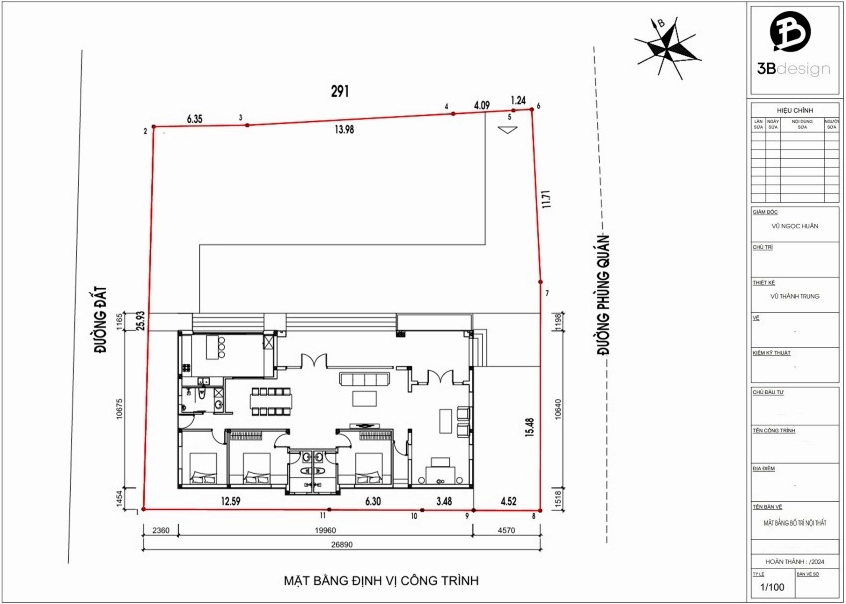 Bản vẽ thiết kế công năng và định vị nhà cấp 4 sân vườn