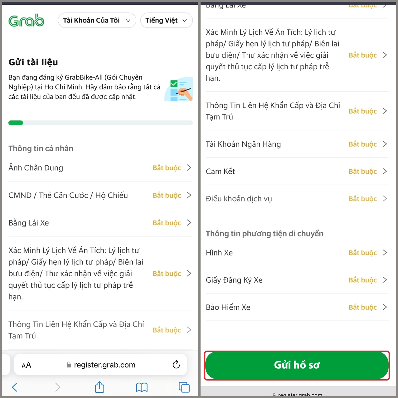 cách đăng ký Grab