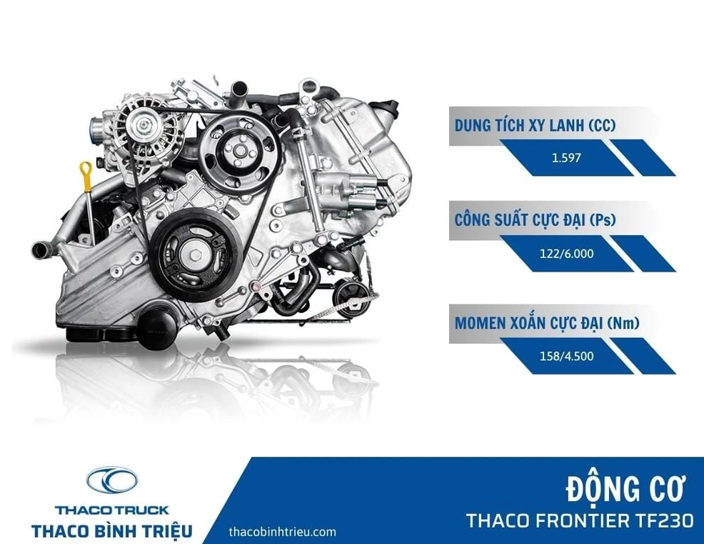 Động cơ xe tải 1 tấn Thaco Frontier TF230