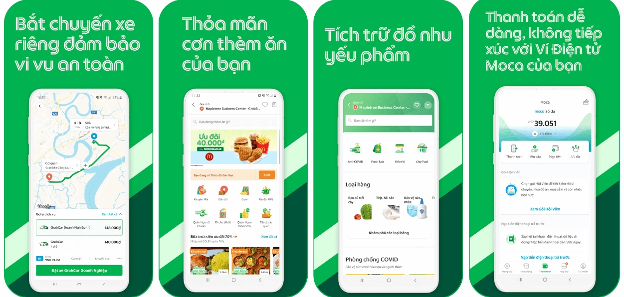 Giao diện đặt hàng GrabExpress trên ứng dụng di động