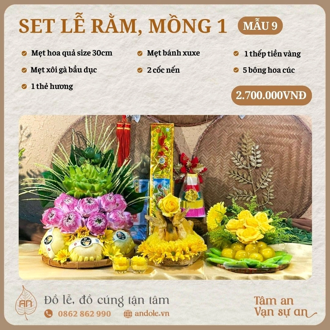 Lễ vật cúng Mẹ Quan Âm đầy đủ