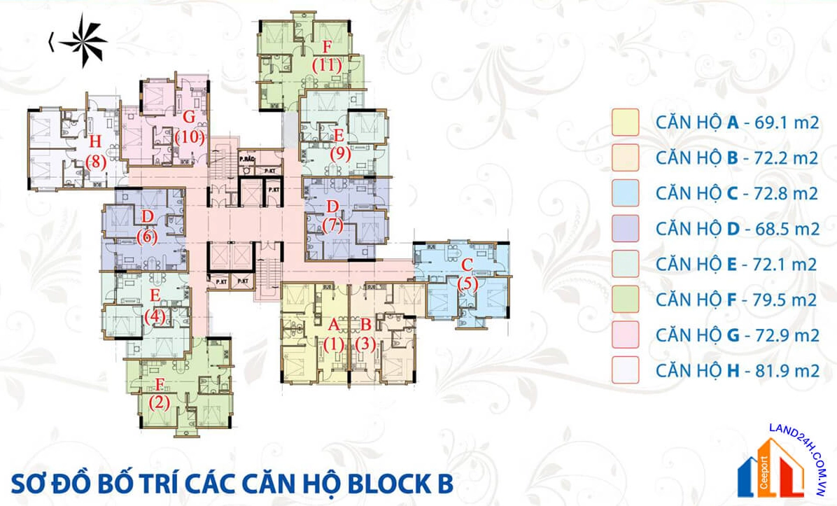 Mặt bằng Block B CHUNG CƯ LÊ THÀNH MÃ LÒ