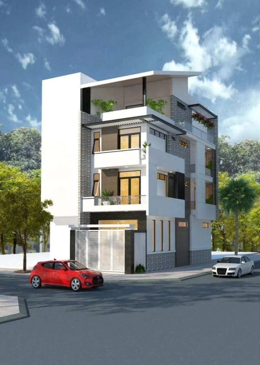 Mẫu nhà ống 3 tầng với thiết kế 2 mặt tiền độc đáo