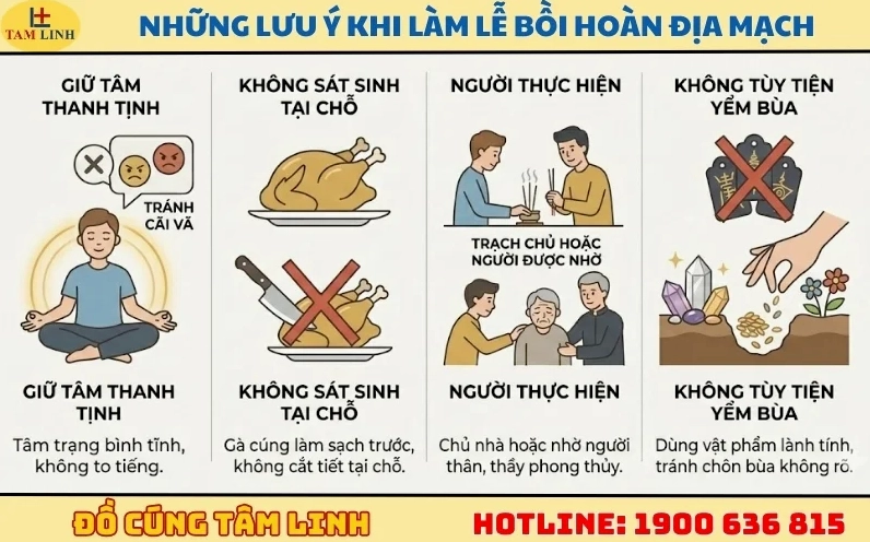 Những lưu ý khi làm lễ bồi hoàn địa mạch