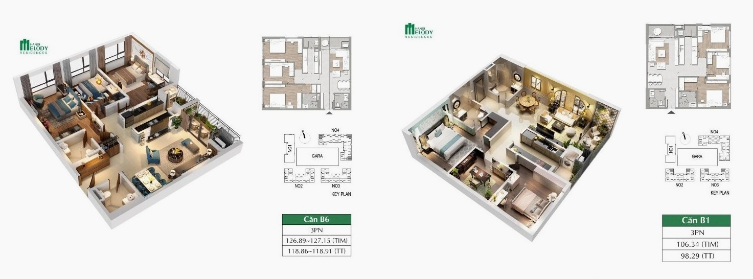 Phối cảnh Chung cư Hưng Thịnh Linh Đàm
