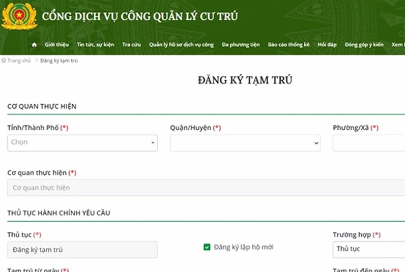 Thủ tục đăng ký tạm trú online cho người thuê