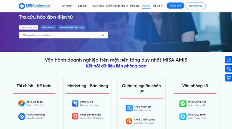 Tra cứu hóa đơn điện tử trên Meinvoice.