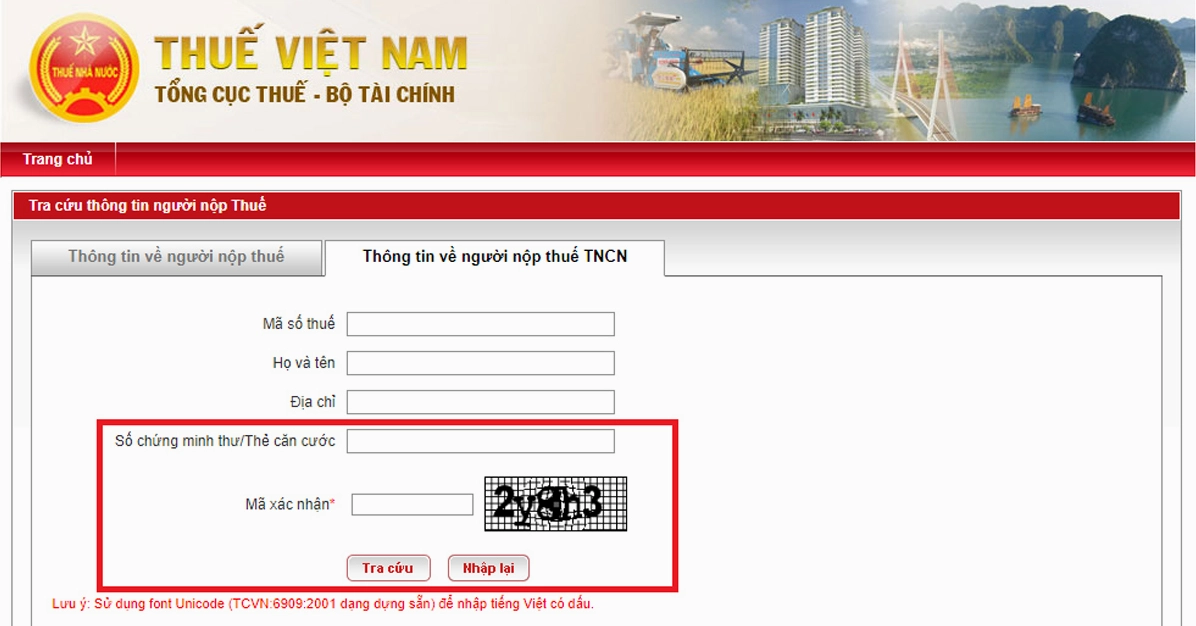 Tra cứu mã số thuế bằng CMND/ CCCD tại Tổng cục Thuế