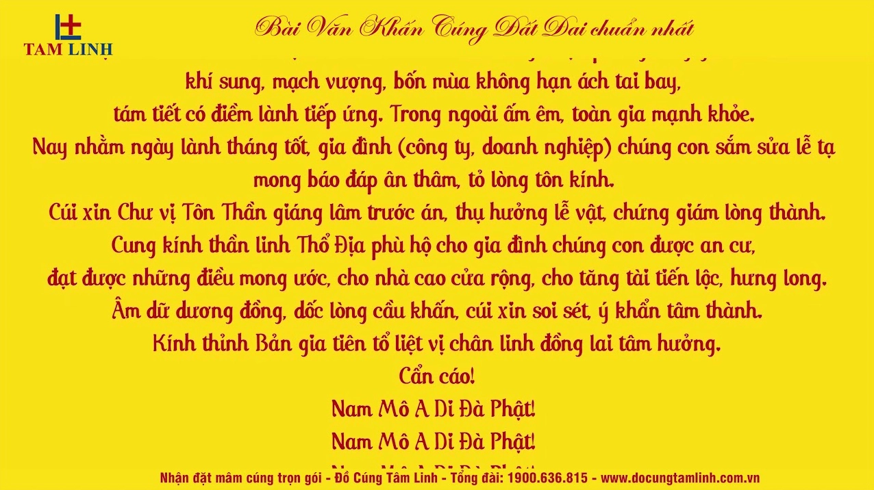 Văn khấn cúng đất đai chuẩn phong thủy truyền thống