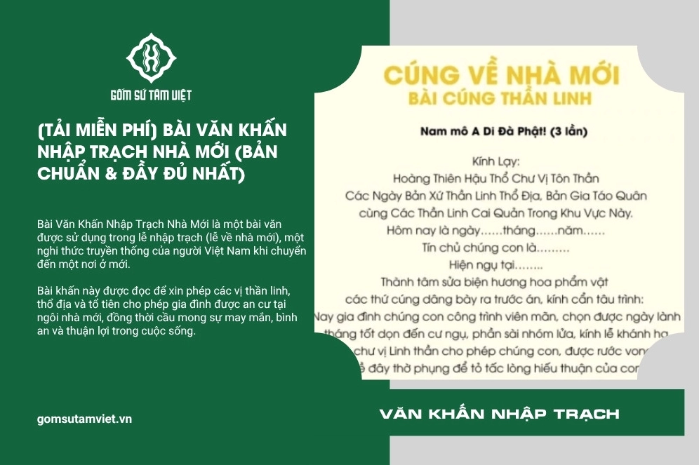 Văn khấn nhập trạch về nhà mới