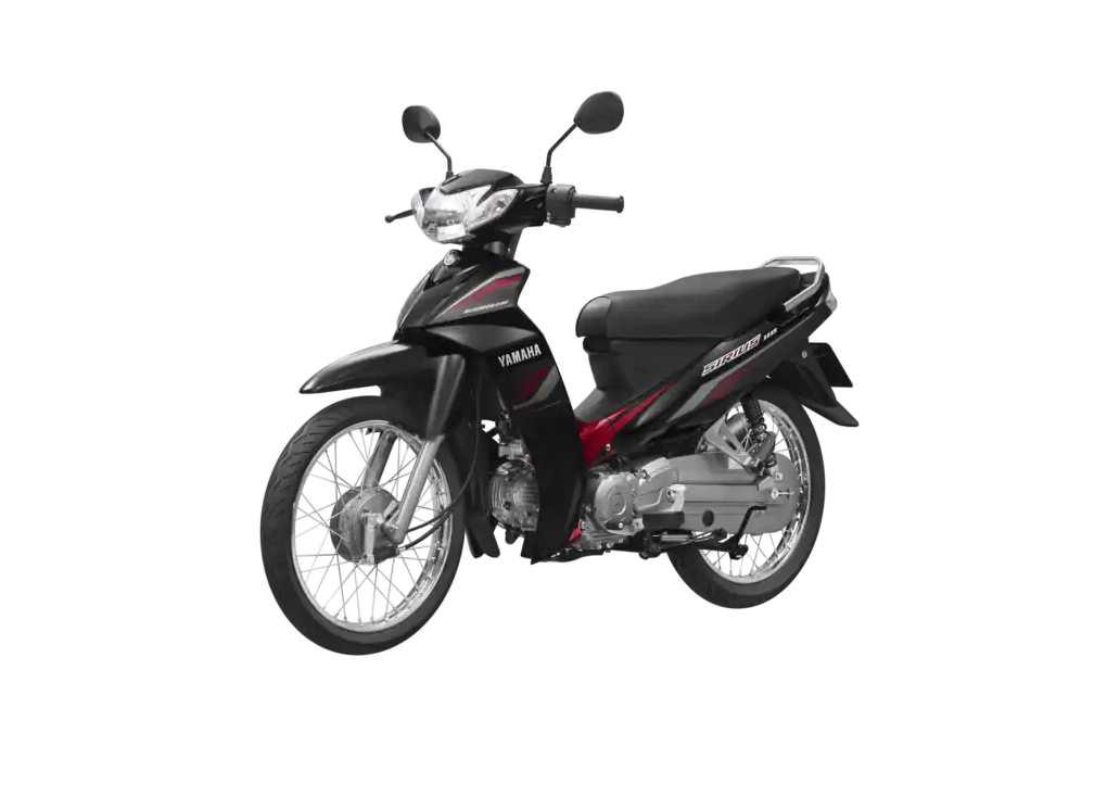Xe số Yamaha Sirius 110 màu Đen Đỏ, phanh cơ, phù hợp đi phố, tiết kiệm nhiên liệu.