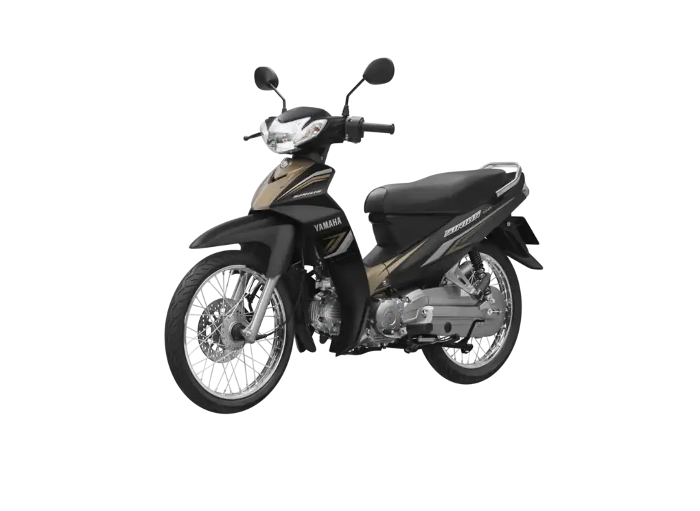 Yamaha Sirius 110 màu Đen Vàng Đồng, phanh đĩa, bền bỉ, vận hành ổn định.