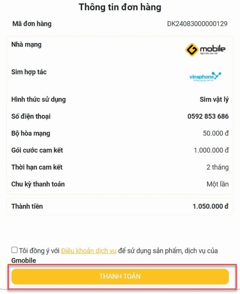 Cách đăng ký thuê bao điện thoại đầu số 059 chính chủ bước 5