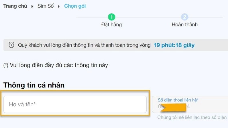 Cách đăng ký thuê bao điện thoại đầu số 082 bước 5