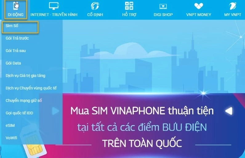 Cách đăng ký thuê bao điện thoại đầu số 085 chính chủ bước 1