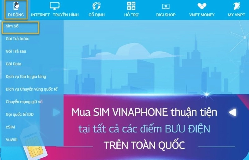 Cách đăng ký thuê bao điện thoại đầu số 085 chính chủ bước 1