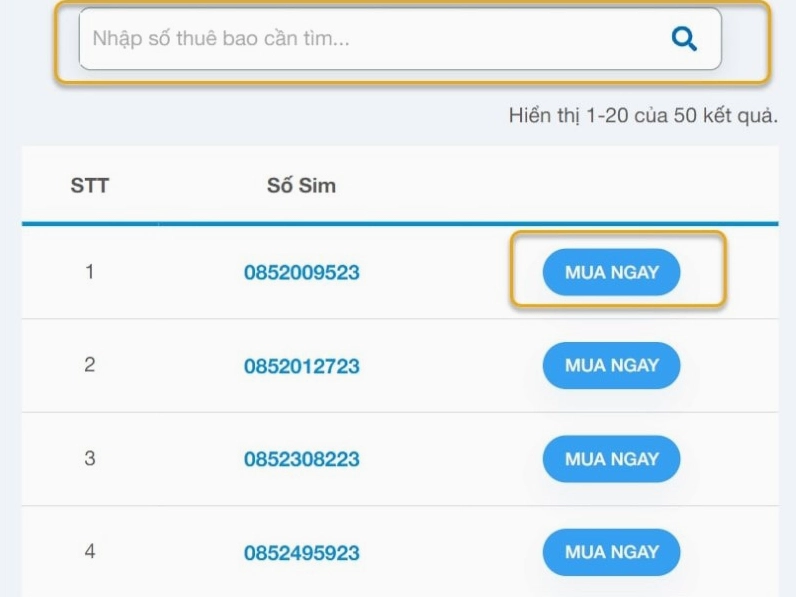 Cách đăng ký thuê bao điện thoại đầu số 085 chính chủ bước 2
