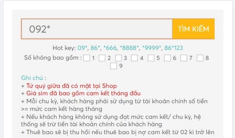 Cách đăng ký thuê bao điện thoại đầu số 092 chính chủ bước 2