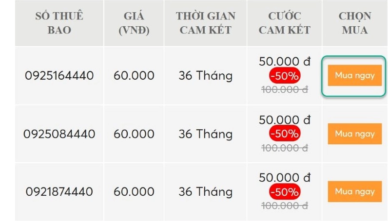 Cách đăng ký thuê bao điện thoại đầu số 092 chính chủ bước 3