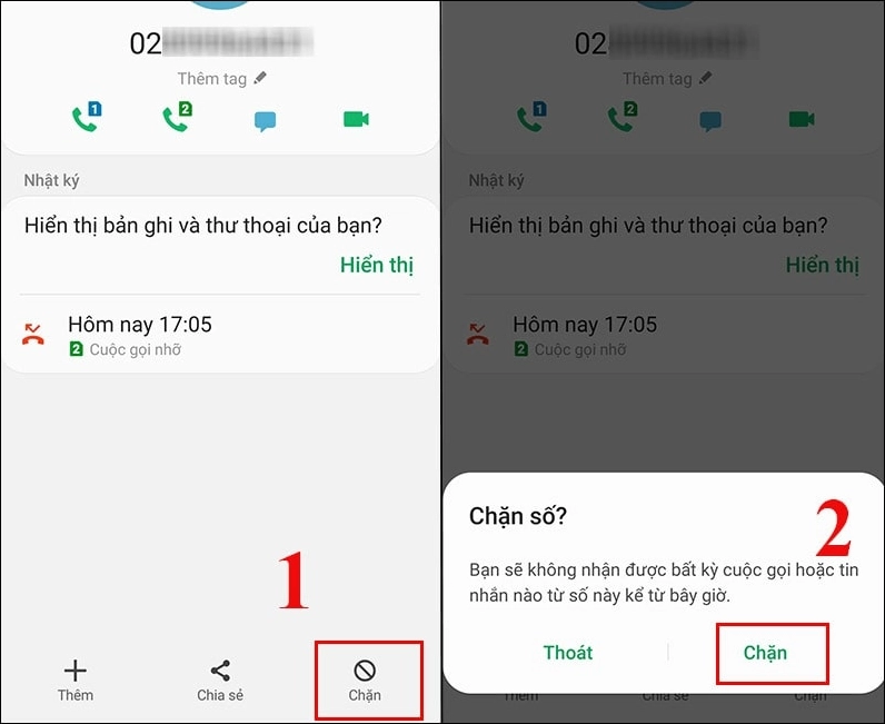Chặn cuộc gọi có đầu số 02888 trên Android bước 3
