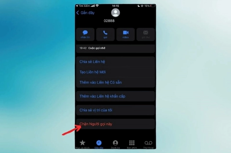 Chặn cuộc gọi có đầu số 02888 trên iOS bước 3