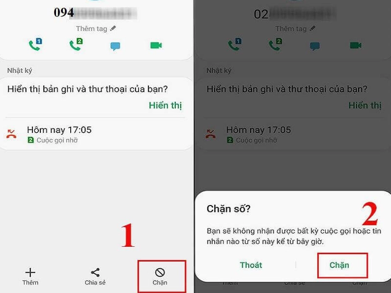 Chặn số 094 khi có dấu hiệu lừa đảo trên Android bước 3