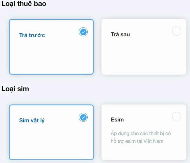Đăng ký thuê bao 083 online tại website VinaPhone