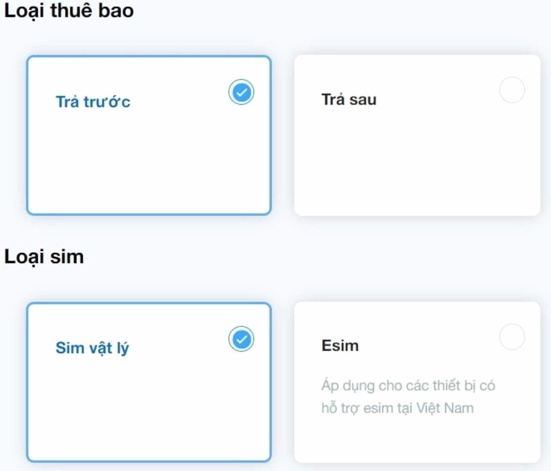 Đăng ký thuê bao 083 online tại website VinaPhone