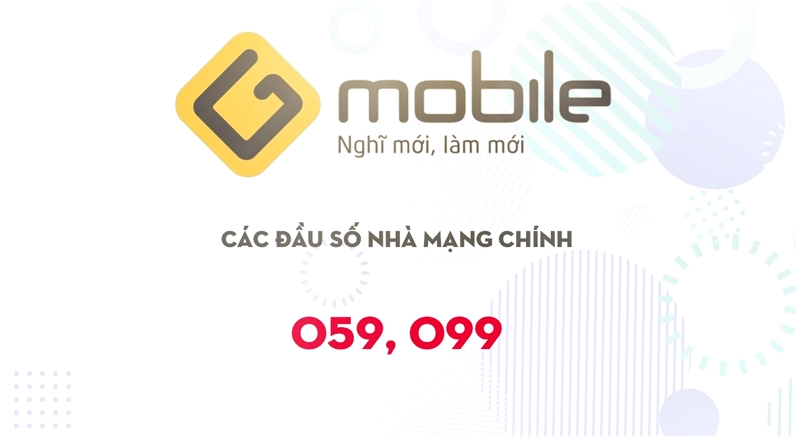 Danh sách đầu số nhà mạng Gmobile