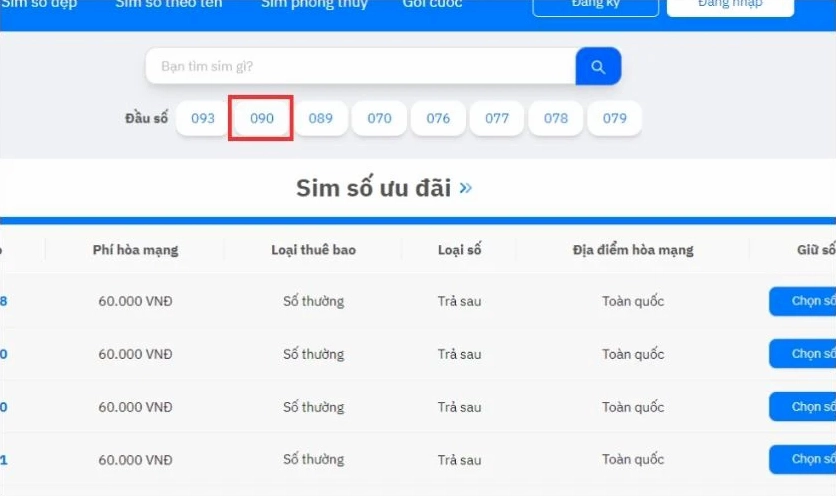 Đặt mua Online tại nhà qua trang Website MobiFone