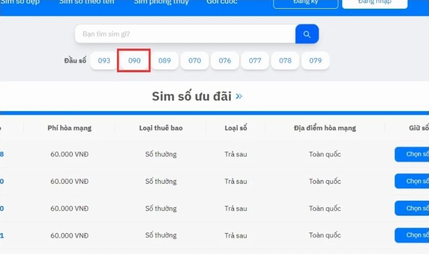 Đặt mua Online tại nhà qua trang Website MobiFone