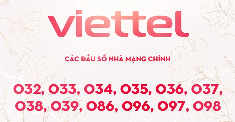 Đầu số nhà mạng Viettel là bao nhiêu