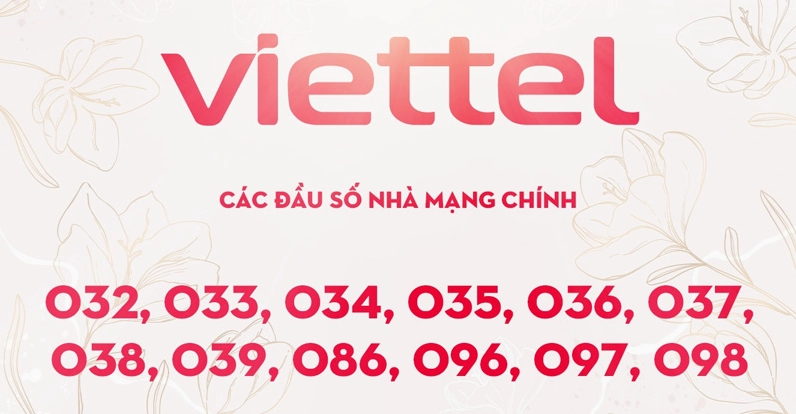 Đầu số nhà mạng Viettel là bao nhiêu