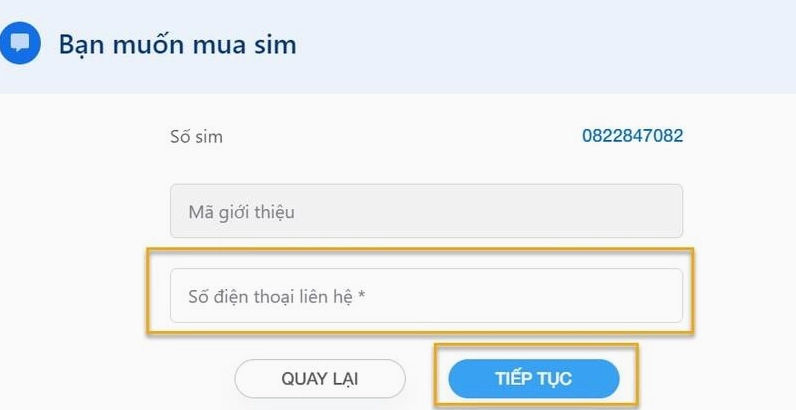 Hướng dẫn đăng ký SIM đầu số 088 trực tuyến Bước 3