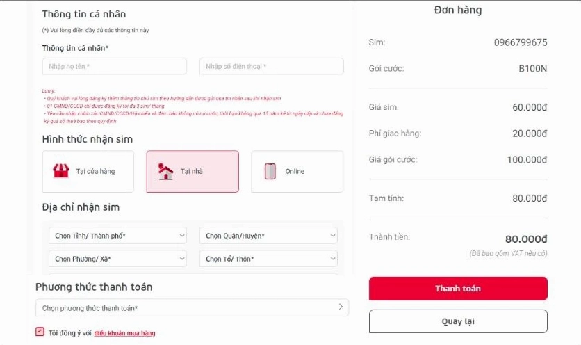 mua đầu số 096 online tại trên trang viettel