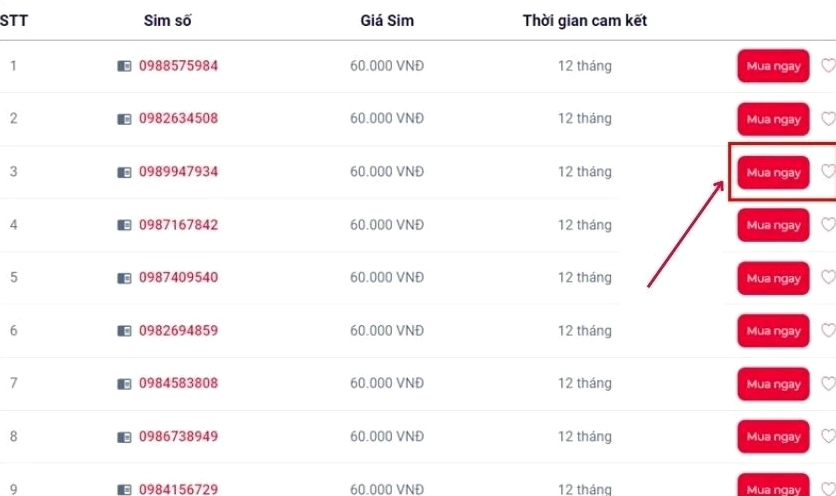 mua sim đầu số 098 trên website