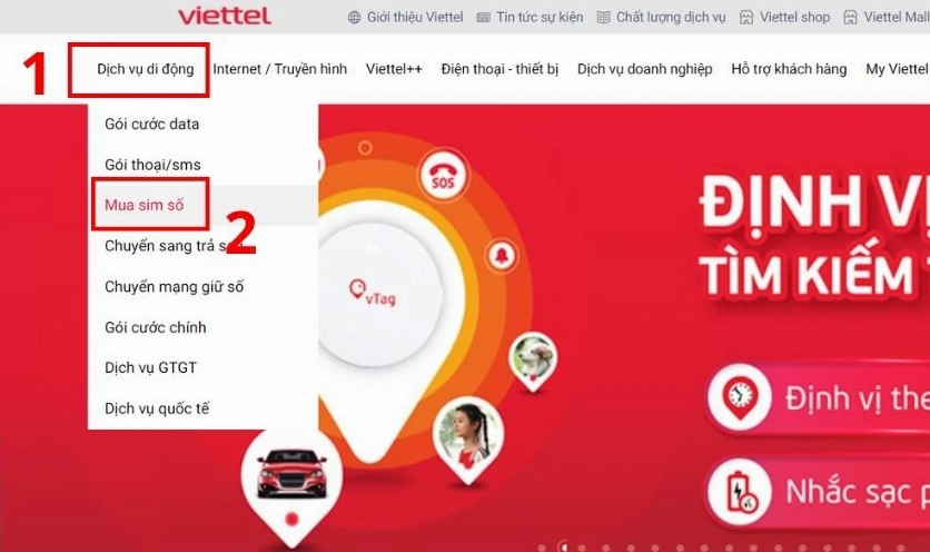 Mua sim số 0983 online qua trang chủ viettel