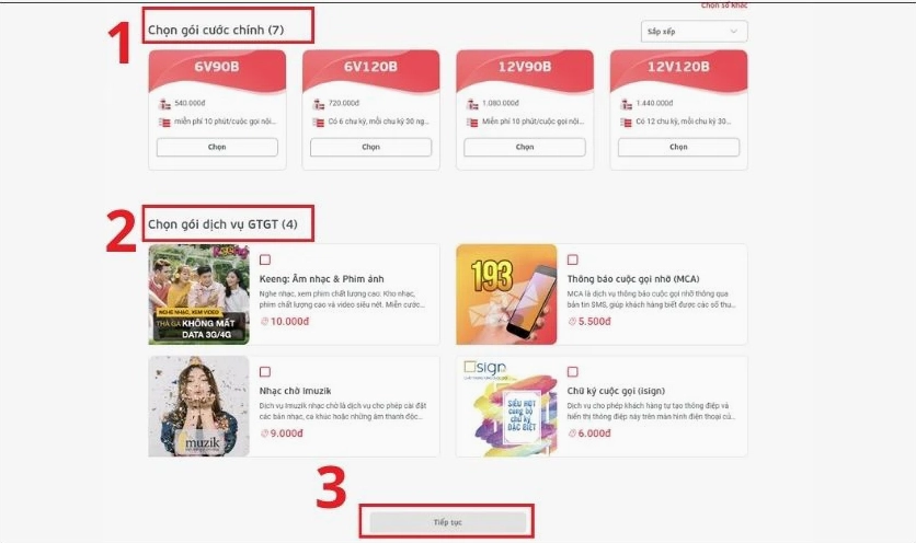 Sau khi chọn xong bạn nhấn vào Tiếp tục