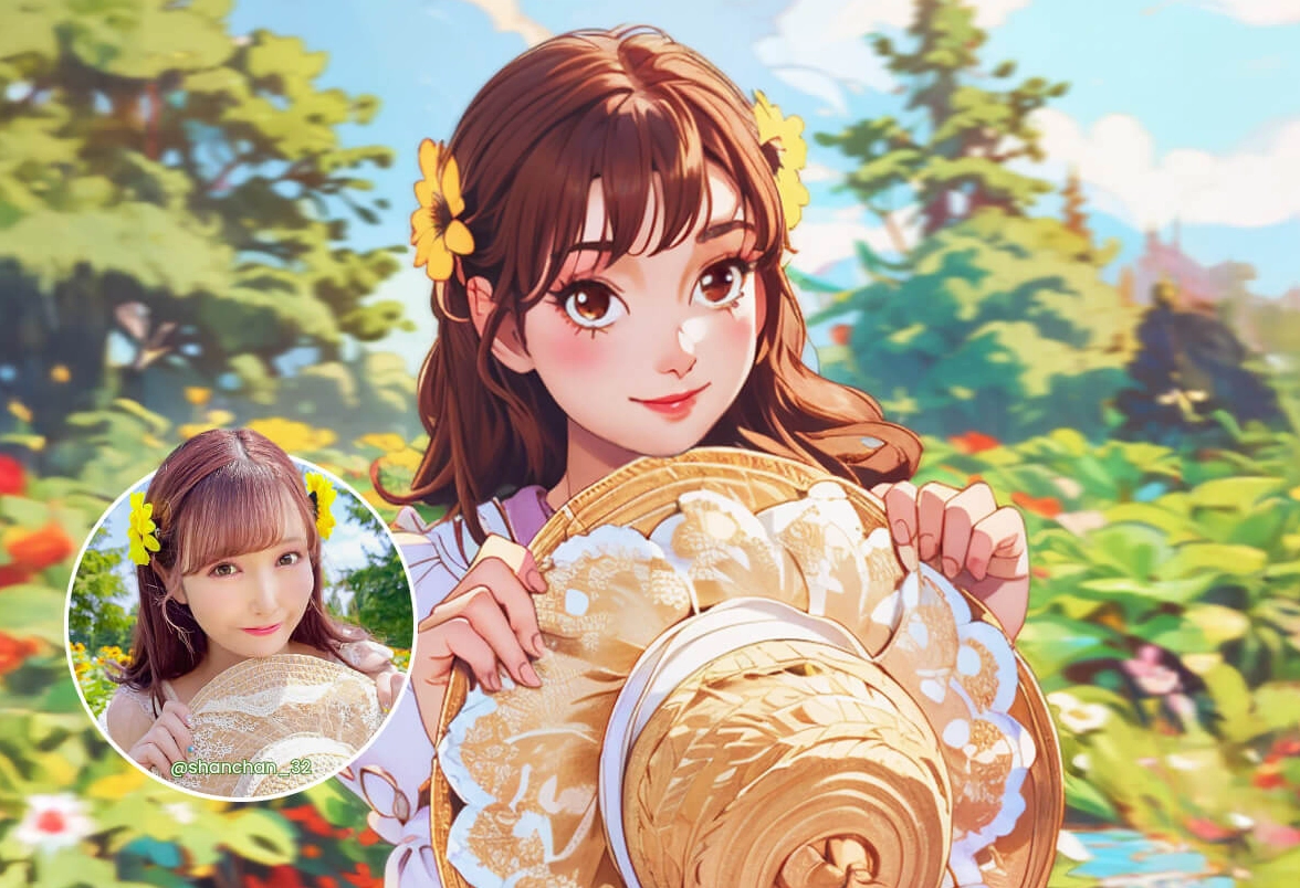 Ảnh người dùng được chuyển đổi thành phong cách anime AI
