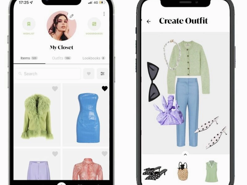 Giao diện app phối đồ AI với các gợi ý trang phục