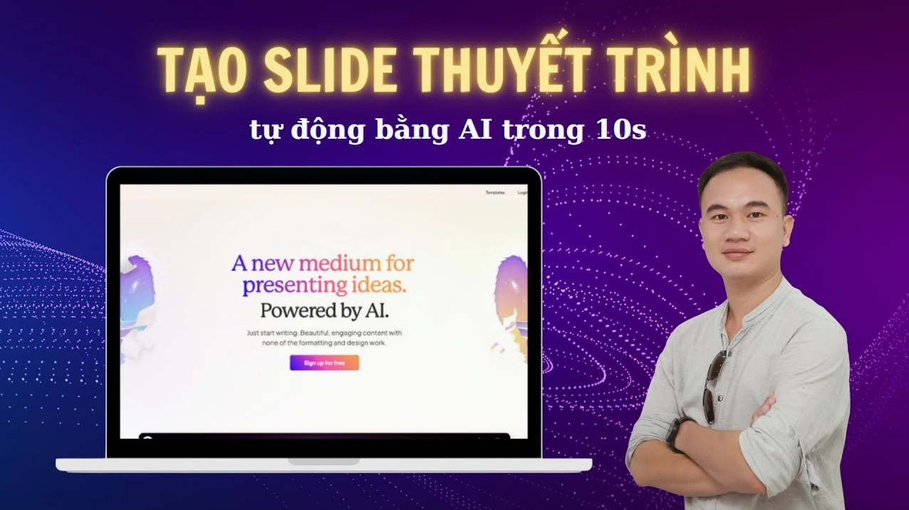 Minh họa sự tương tác giữa con người và AI trong việc tạo slide